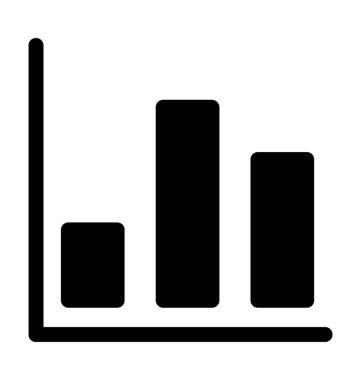 Çubuk grafik düz vektör simgesi