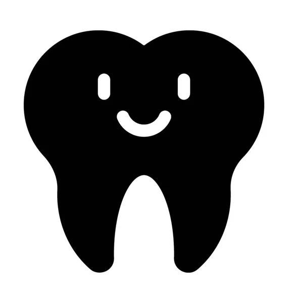 Cartoon Tooth Flat Vector Icon — Stock Vector