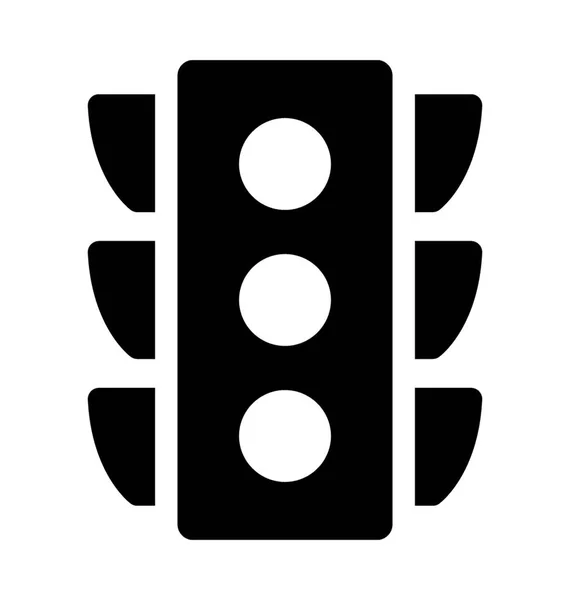 Trafik Işıkları Düz Vektör Simgesi — Stok Vektör