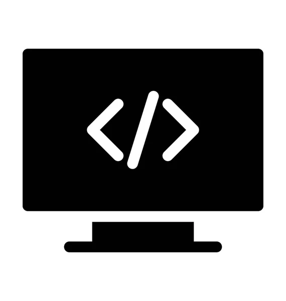 Html Codificação Flat Vector Icon —  Vetores de Stock