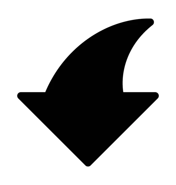 Flecha Curva Hacia Abajo Icono Vector Plano — Archivo Imágenes Vectoriales