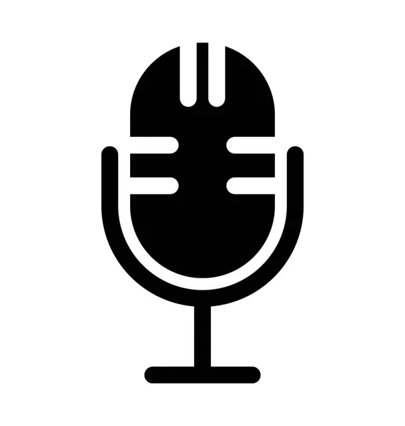 Microfono Piatto Icona Vettoriale — Vettoriale Stock
