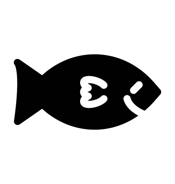Ikona Plochého Vektoru Ryb — Stockový vektor