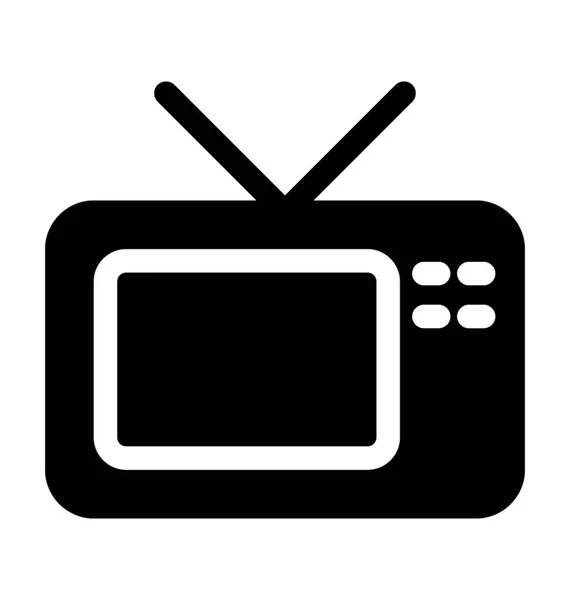 Ρετρό Τηλεόραση Επίπεδη Διάνυσμα Εικονίδιο — Διανυσματικό Αρχείο
