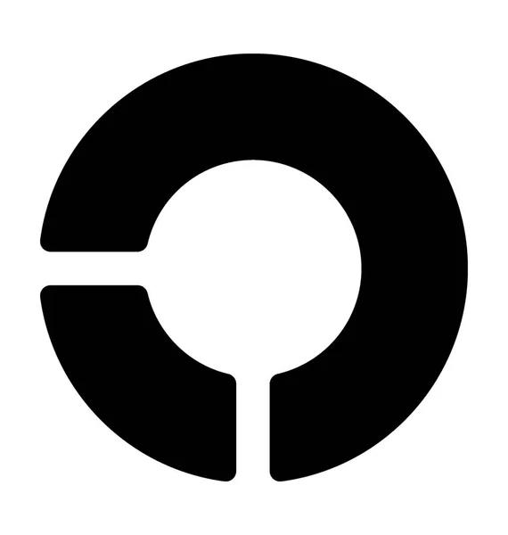 Ikona Płaskie Wektor Wykres Pierścieniowy — Wektor stockowy