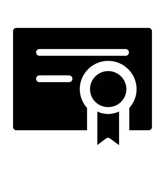 Сертифікат Плоский Вектор Значок — стоковий вектор