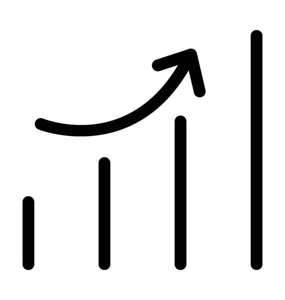 Плоская Векторная Икона Графика Роста — стоковый вектор