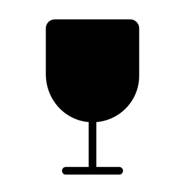 Şarap cam düz vektör simgesi