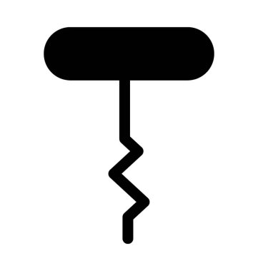 Şarap tirbuşon düz vektör simgesi