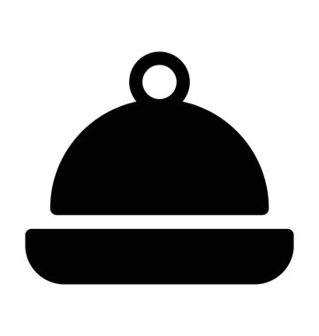 Servis tabağı düz vektör simgesi