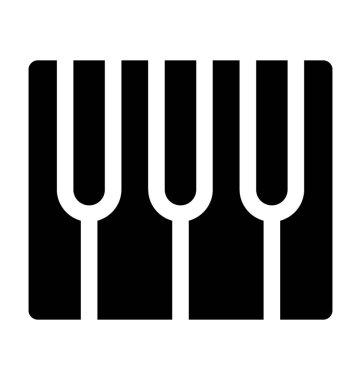 Piyano Klavye düz vektör simgesi