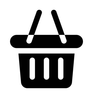 Alışveriş sepeti düz vektör simgesi