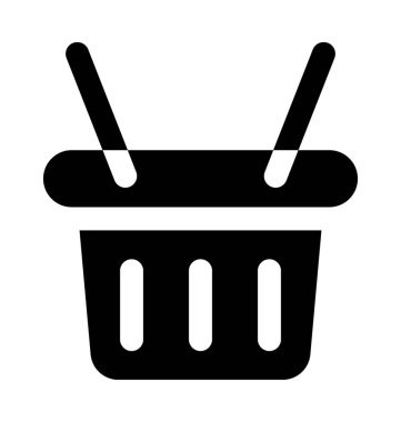 Alışveriş sepeti düz vektör simgesi