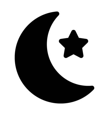 Gece Düz Vektör Simgesi