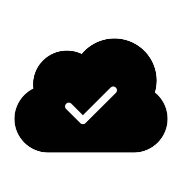 Bulut kabul düz vektör simgesi