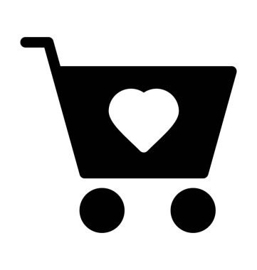 alışveriş sepeti düz vektör simgesi