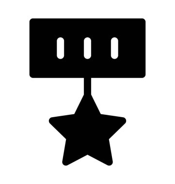 Yıldız madalya düz vektör simgesi