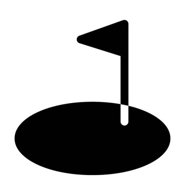  Golf Courseflat vektör simgesi