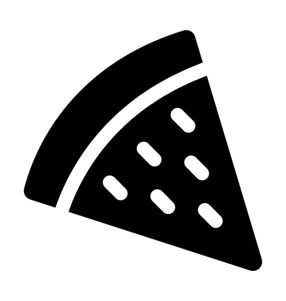 Pizza Plak Vlakke Vectoricoon — Stockvector