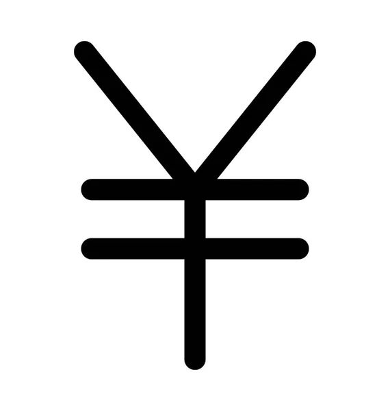 Flachvektorsymbol Für Yen — Stockvektor