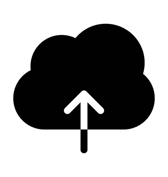 Cloud Upload Platte Vectoricoon — Stockvector