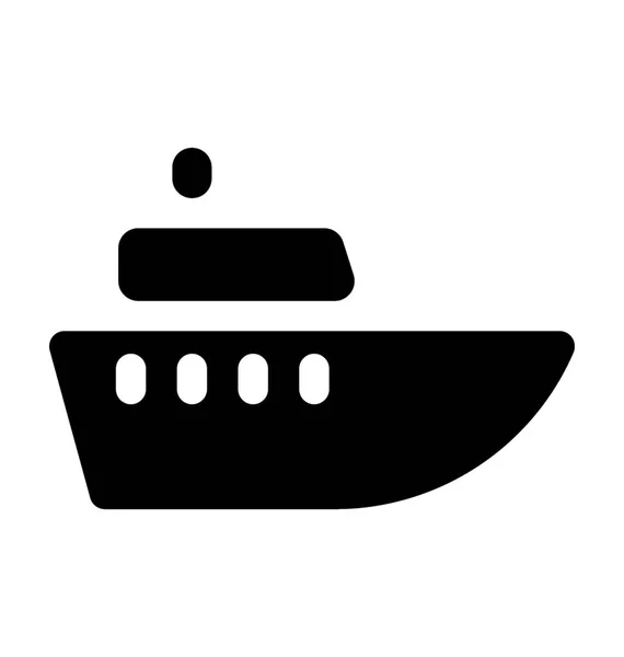 Icono Vector Plano Barco — Vector de stock