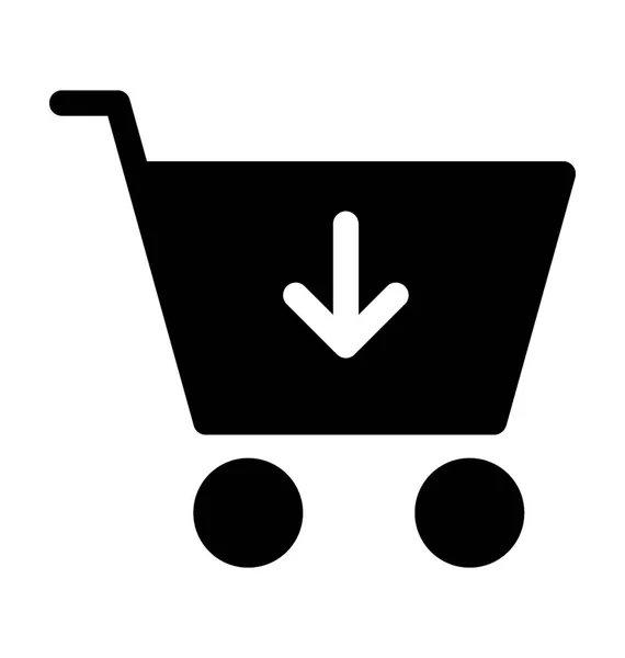 Icono Vector Plano Añadir Carrito — Vector de stock