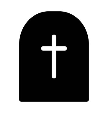 Mezar taşı düz vektör simgesi