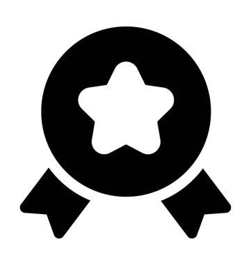 Şerit rozet düz vektör simgesi