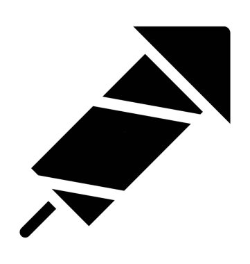 Havai fişek roket düz vektör simgesi