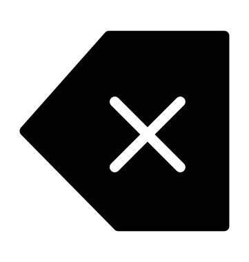 çapraz düz vektör simgesi