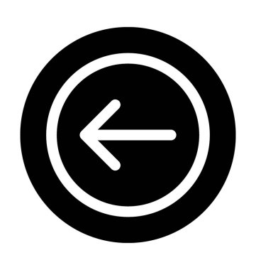 Sol ok düz vektör simgesi 