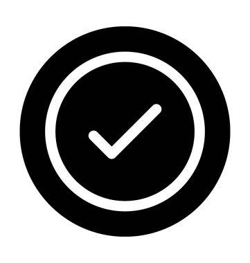 Onay işareti düz vektör simgesi