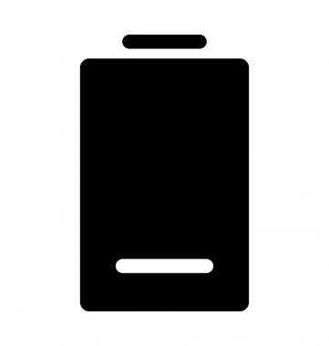 Düşük pil düz vektör simgesi