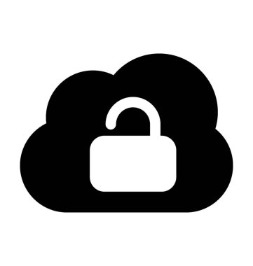 Bulut güvenlik düz vektör simgesi