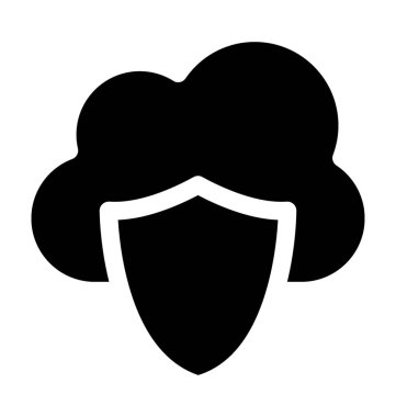 Bulut güvenlik düz vektör simgesi
