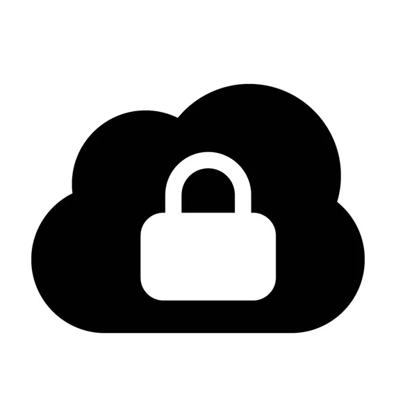 Cloud Security Icône Vectorielle Plate — Image vectorielle