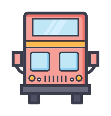 Çift katlı alçak taban renkli illüstrasyon simge