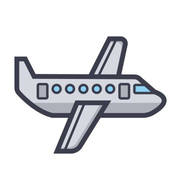 Uçak renkli illüstrasyon simge
