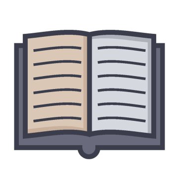 Açık kitap renkli vektör simgesi