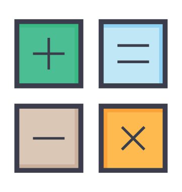 hesap makinesi renkli vektör simgesi