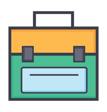 Okul çantası renkli vektör simgesi