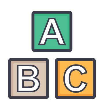 Eğitim blokları renkli vektör simgesi