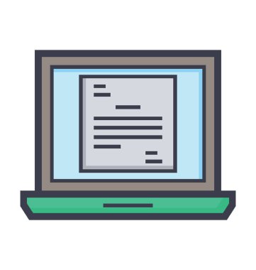 Laptop renkli vektör simgesi