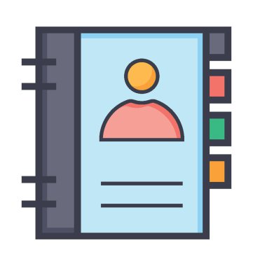 Adres defteri vektör simge renkli