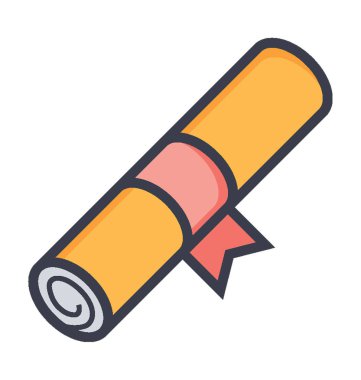 Sertifika renkli vektör simgesi 