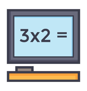 Matematik renkli vektör simgesi 