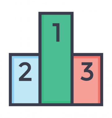  Podyum renkli vektör simgesi 