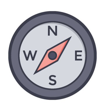  Gezinme pusula renkli vektör simgesi 