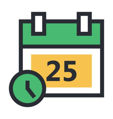 Zamanlama renkli vektör simgesi